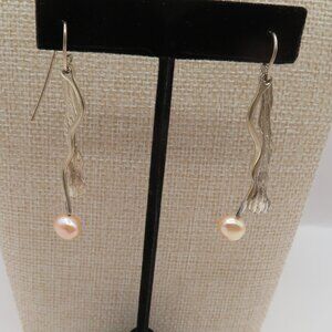 Castaldi 950 Sterlings Silver Pearl Earrings